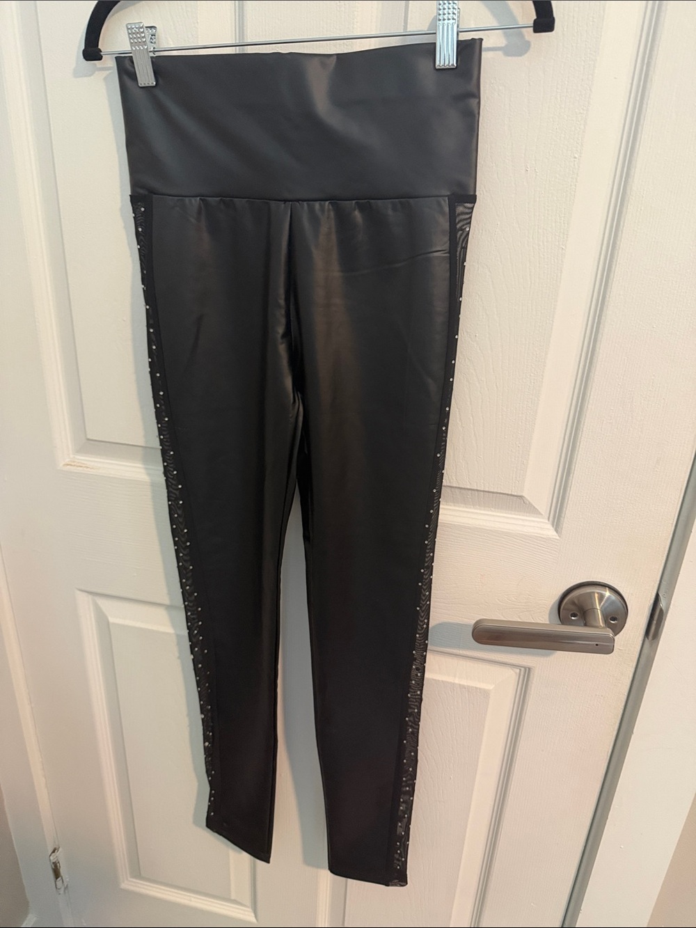 Black Faux Leather High-Waist Leggings